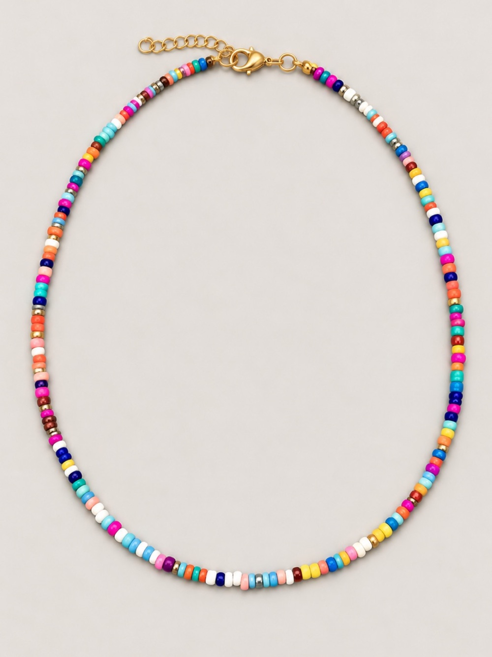 New! Colorful Mixed Beaded Necklace NWOT